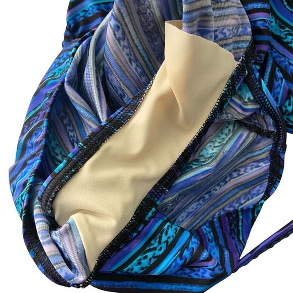 Miraclesuit Blue Secret Sanskrit Gaia One Piece Swimwear in Size US 8 - Picture 11 of 12